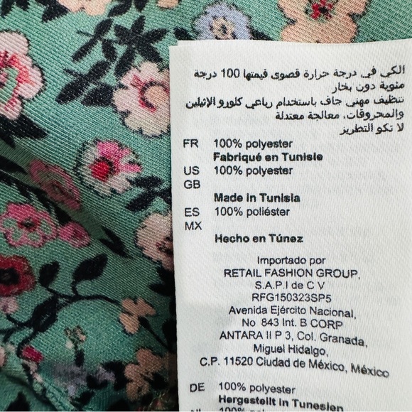 SANDRO Ruffled floral-print twill Floral Green mini Dress NEW - Picture 12 of 12